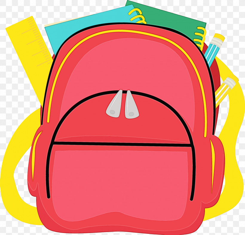 School Backpack, PNG, 2365x2270px, Watercolor, Backpack, Bag, Cartoon, Paint Download Free