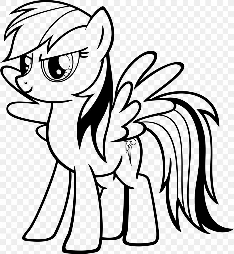 Rainbow Dash My Little Pony Rarity Coloring Book, PNG, 1280x1393px, Rainbow Dash, Animal Figure, Artwork, Black, Black And White Download Free