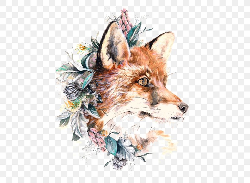 Red Fox Paper Tattoo Gray Wolf, PNG, 452x600px, Red Fox, Art, Carnivoran, Dog Breed, Dog Like Mammal Download Free