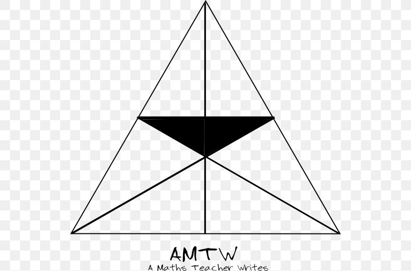 Triangle Fraction One Half Point Area, PNG, 540x541px, Triangle, Area, Black And White, Diagram, Fraction Download Free