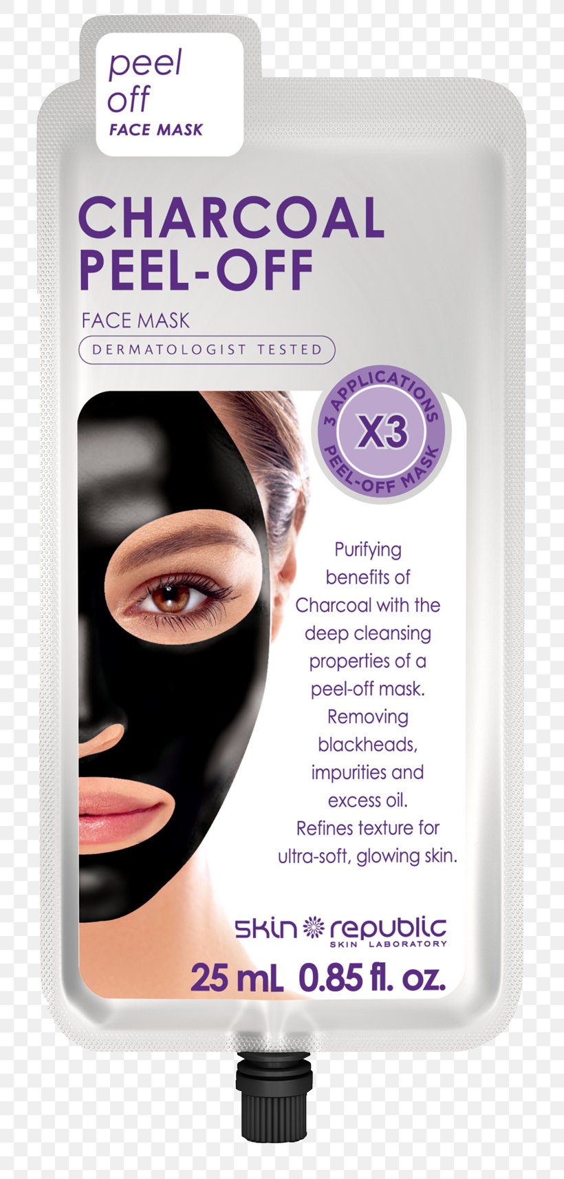 Facial Mask Skin Republic Charcoal Peel-Off Face, PNG, 800x1713px, Mask, Activated Carbon, Charcoal, Cheek, Clay Download Free