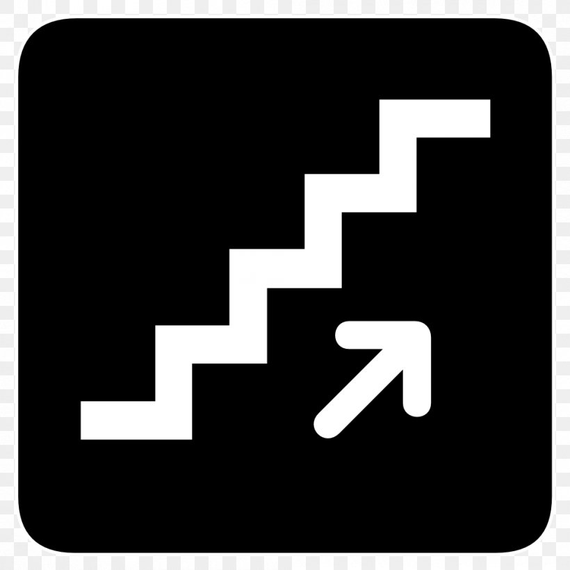 Stairs Sign Symbol Escalator, PNG, 1000x1000px, Stairs, Black And White, Brand, Building, Dot Pictograms Download Free