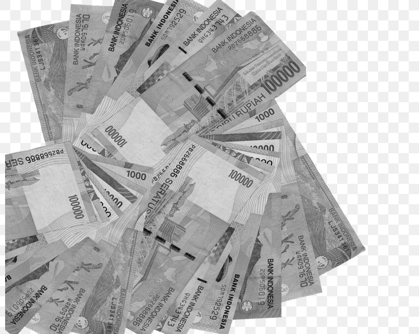 Cash Money White Indonesian Rupiah, PNG, 800x654px, Cash, Black And White, Currency, Indonesian Rupiah, Money Download Free
