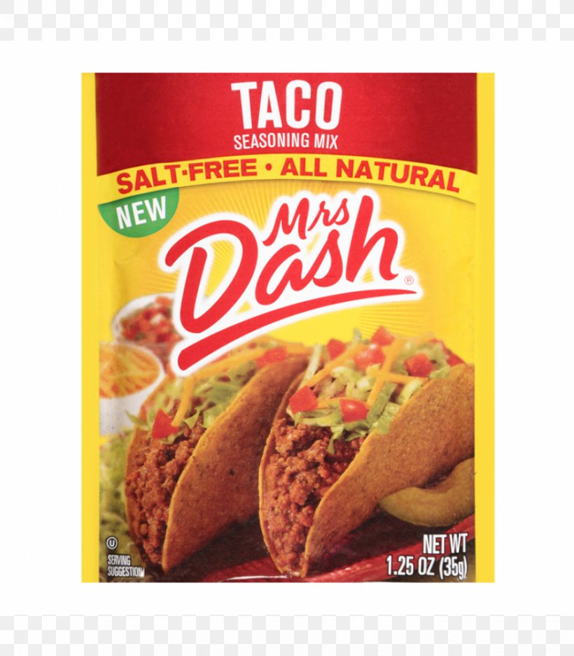 Taco Mrs. Dash Spice Mix Seasoning Mexican Cuisine, PNG, 875x1000px, Taco, Chili Powder, Condiment, Convenience Food, Cuisine Download Free