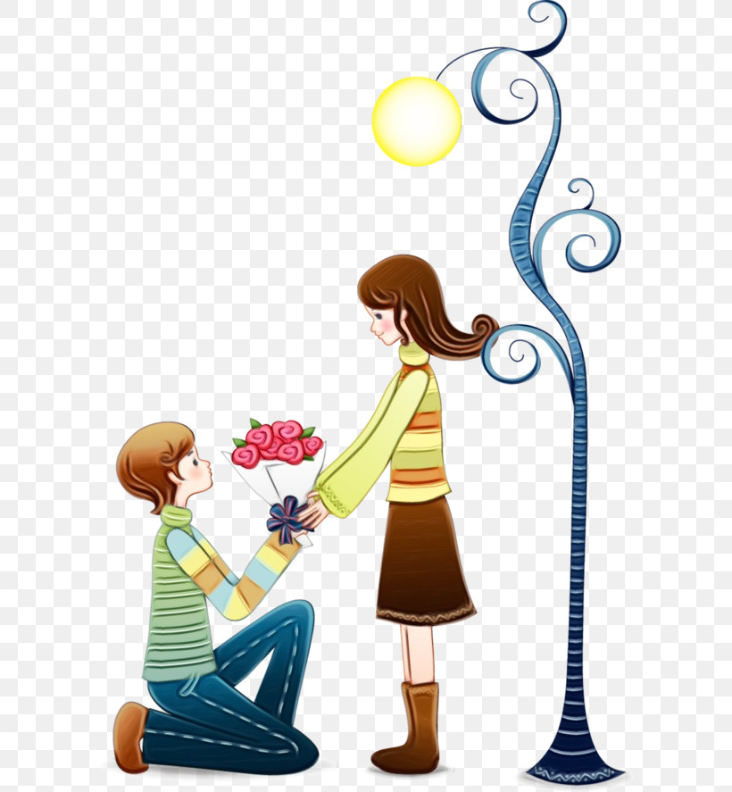 Cartoon Romance Drawing Silhouette Animation, PNG, 600x887px, Watercolor, Animation, Cartoon, Drawing, Marriage Proposal Download Free
