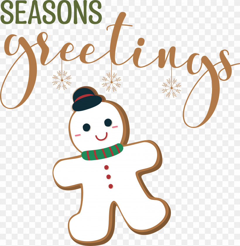 Seasons Greetings, PNG, 6760x6942px, Seasons Greetings, Gingerbread, Merry Christmas Download Free
