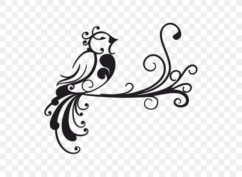 Wall Decal Bird Drawing Clip Art, PNG, 600x600px, Wall Decal, Bird, Black And White, Body Jewelry, Decal Download Free