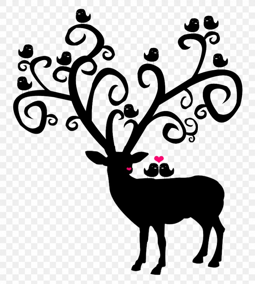 Reindeer Annie Sloan's Stencil Studio Christmas Day, PNG, 900x1000px, Reindeer, Air Brushes, Antler, Artwork, Black And White Download Free