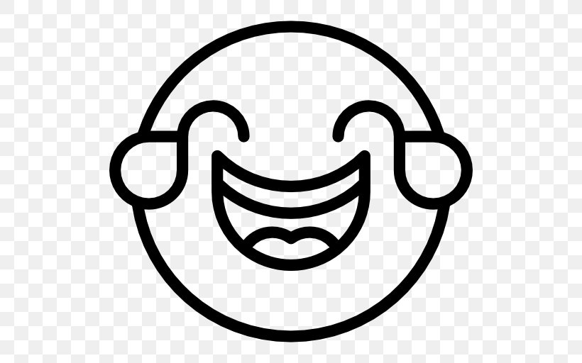 Face With Tears Of Joy Emoji Emoticon Smiley Laughter, PNG, 512x512px, Face With Tears Of Joy Emoji, Area, Black And White, Emoji, Emoticon Download Free