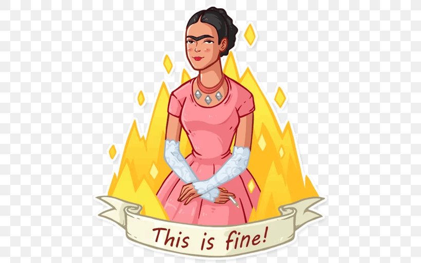 Sticker Telegram Clip Art Messaging Apps Frida Kahlo, PNG, 512x512px, Sticker, Anfield, Art, Fictional Character, Frida Kahlo Download Free