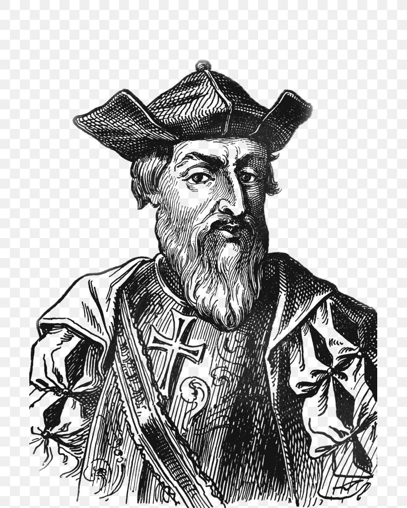 Vasco Da Gama Vidigueira Kozhikode Portuguese Discoveries Kappad, PNG, 701x1024px, Vasco Da Gama, Age Of Discovery, Art, Beard, Black And White Download Free