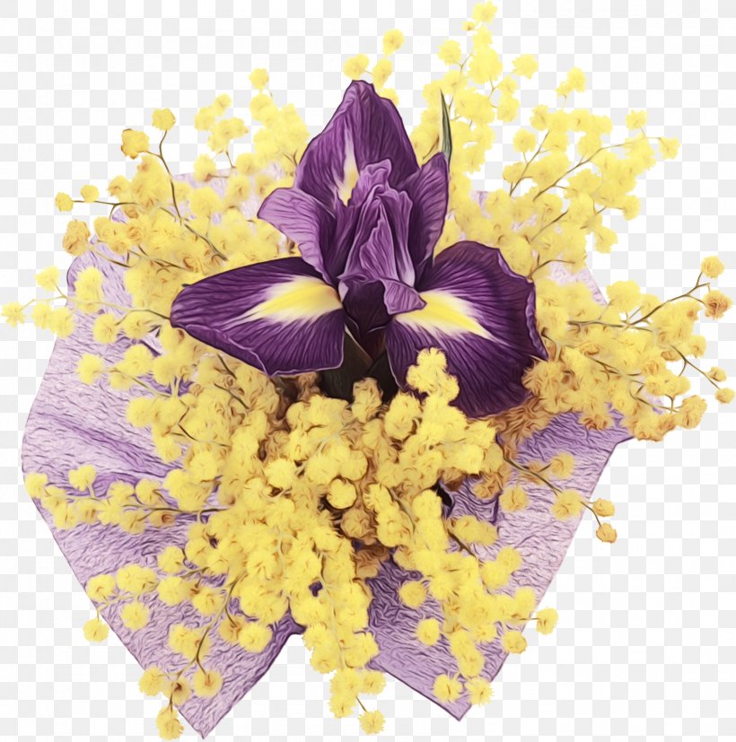 Flower Violet Purple Cut Flowers Yellow, PNG, 1586x1600px, Watercolor, Bouquet, Cut Flowers, Flower, Flowering Plant Download Free