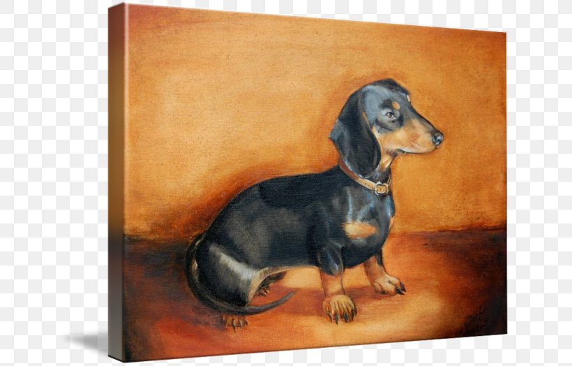 Dachshund Puppy Dog Breed Scent Hound Painting, PNG, 650x524px, Dachshund, Art, Breed, Canvas, Carnivoran Download Free