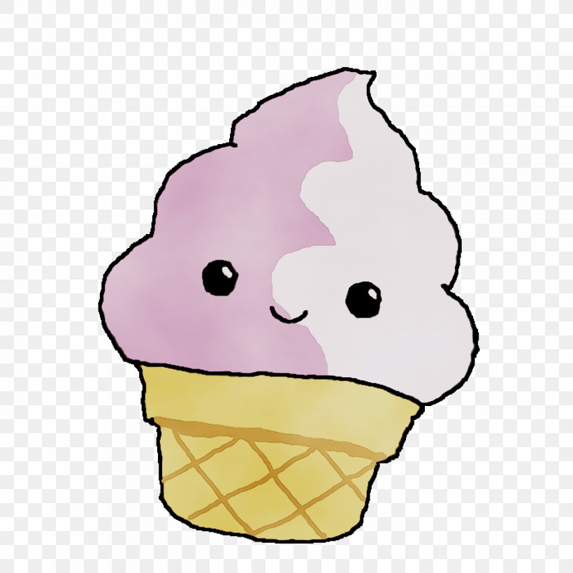 Ice Cream Cone Beak Headgear Purple Cone, PNG, 1400x1400px, Watercolor, Beak, Cone, Headgear, Ice Cream Cone Download Free