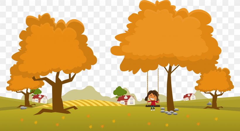 Landscape Adobe Illustrator Autumn Illustration, PNG, 4167x2289px, Landscape, Art, Autumn, Cartoon, Flowering Plant Download Free