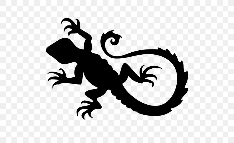 Lizard Wall Decal Sticker Reptile, PNG, 500x500px, Lizard, Adhesive, Artwork, Black And White, Bumper Sticker Download Free