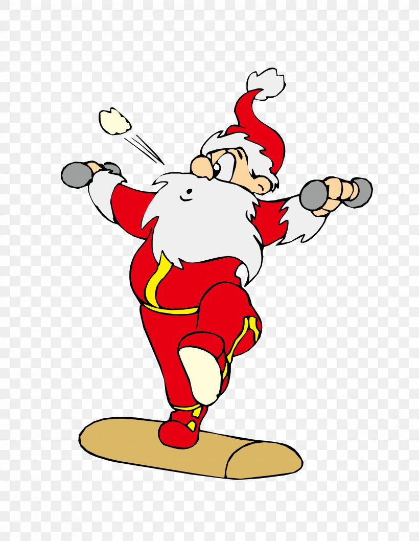 Santa Claus Physical Exercise Physical Fitness Clip Art, PNG, 2536x3274px, Santa Claus, Area, Art, Cartoon, Christmas Download Free