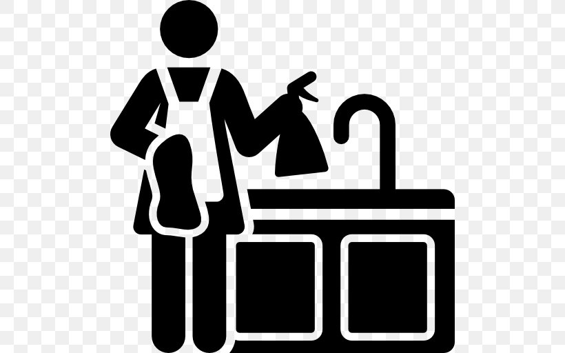 Maid Service Cleaner Domestic Worker Housekeeping, PNG, 512x512px, Maid Service, Area, Artwork, Black And White, Brand Download Free