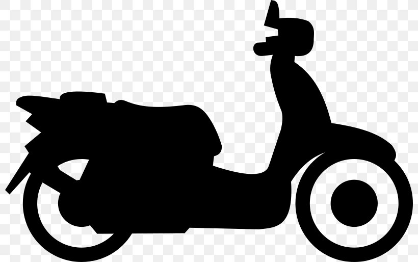Scooter Motorcycle Moped Clip Art, PNG, 800x514px, Scooter, Artwork, Bicycle, Black And White, Drawing Download Free