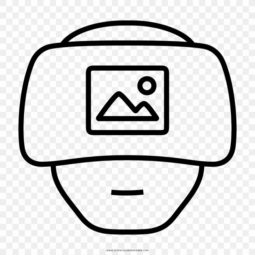 Virtual Reality Drawing Glasses Immersive Video, PNG, 1000x1000px, Virtual Reality, Area, Black And White, Coloring Book, Drawing Download Free