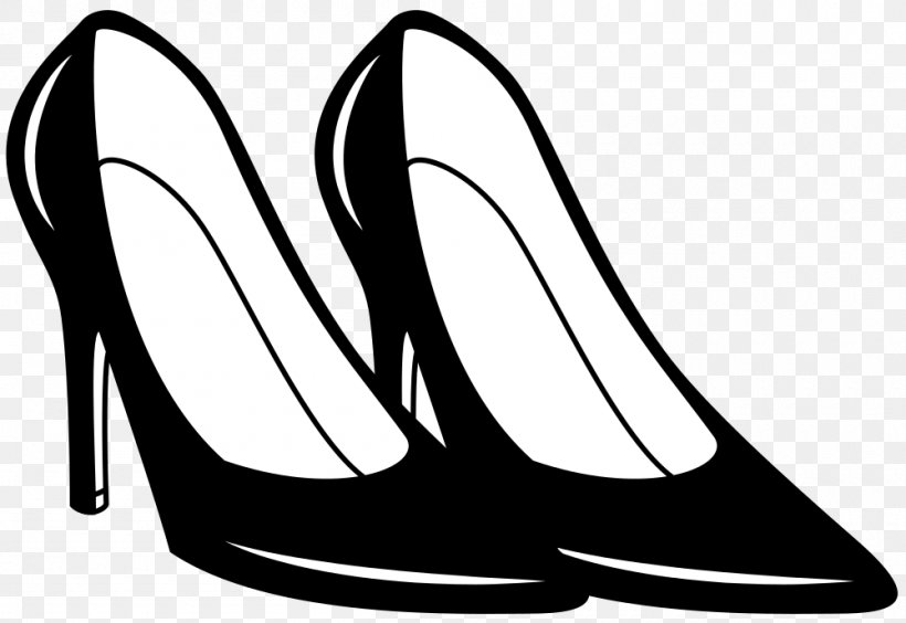 High-heeled Shoe Clip Art Openclipart, PNG, 1000x688px, Highheeled Shoe, Area, Artwork, Black, Black And White Download Free