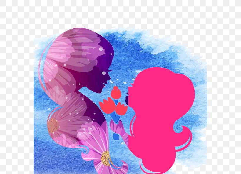 Purple Flower Silhouette, PNG, 591x591px, Flower, Art, Color, Computer Software, Fictional Character Download Free