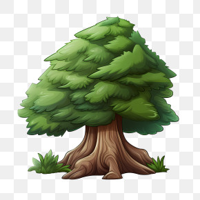 Evergreen Tree - Lush Green Tree With Branches And Leaves PNG