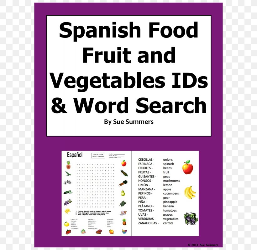 Fruit Vegetable Document Spanish Language Word Search, PNG, 800x800px, Fruit, Advanced Micro Devices, Area, Brand, Centimeter Download Free