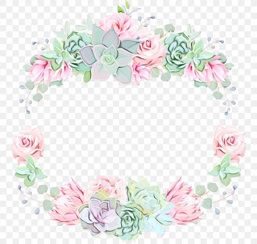 Pink Flower Frame, PNG, 752x778px, Floral Design, Artificial Flower, Cactus, Echeveria, Flora Download Free