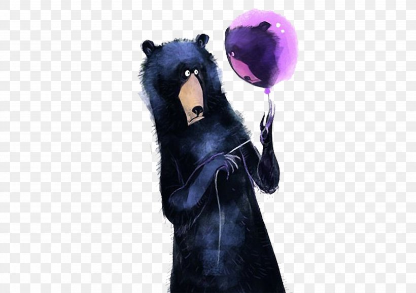 Bear Painter Drawing Art Illustration, PNG, 3508x2480px, Watercolor, Cartoon, Flower, Frame, Heart Download Free