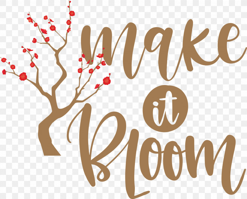 Make It Bloom Bloom Spring, PNG, 3000x2418px, Bloom, Amazoncom, Calligraphy, Diary, Floral Design Download Free