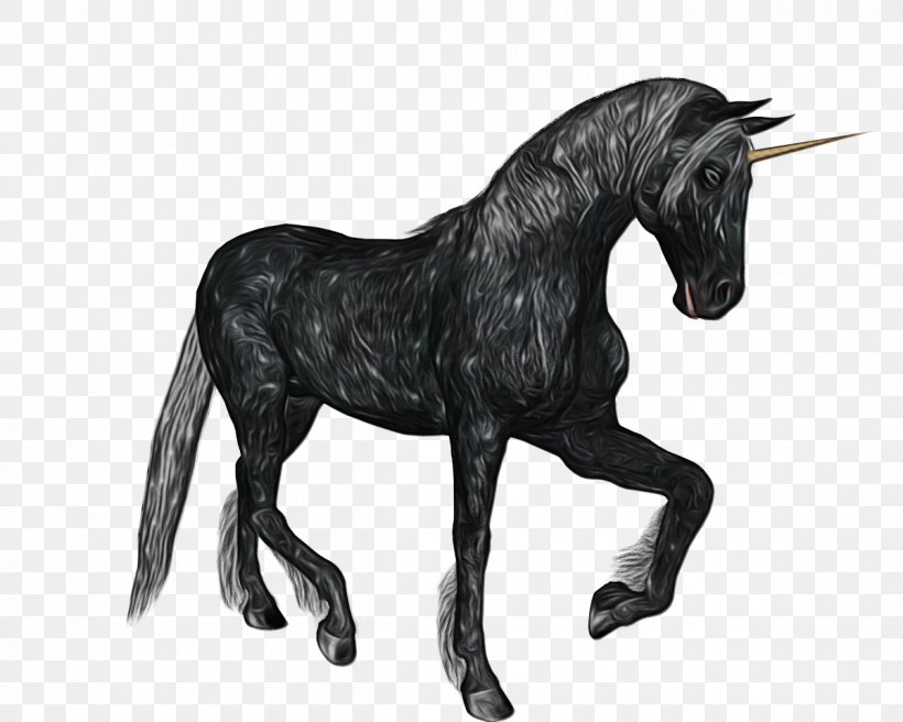Unicorn Cartoon, PNG, 1200x960px, Mustang, Animal Figure, Black White M, Bridle, Horse Download Free