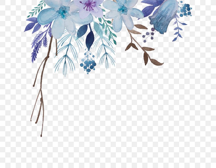 Watercolor: Flowers Watercolour Flowers Watercolor Painting Vector Graphics Image, PNG, 640x640px, Watercolor Flowers, Blue, Branch, Drawing, Flora Download Free