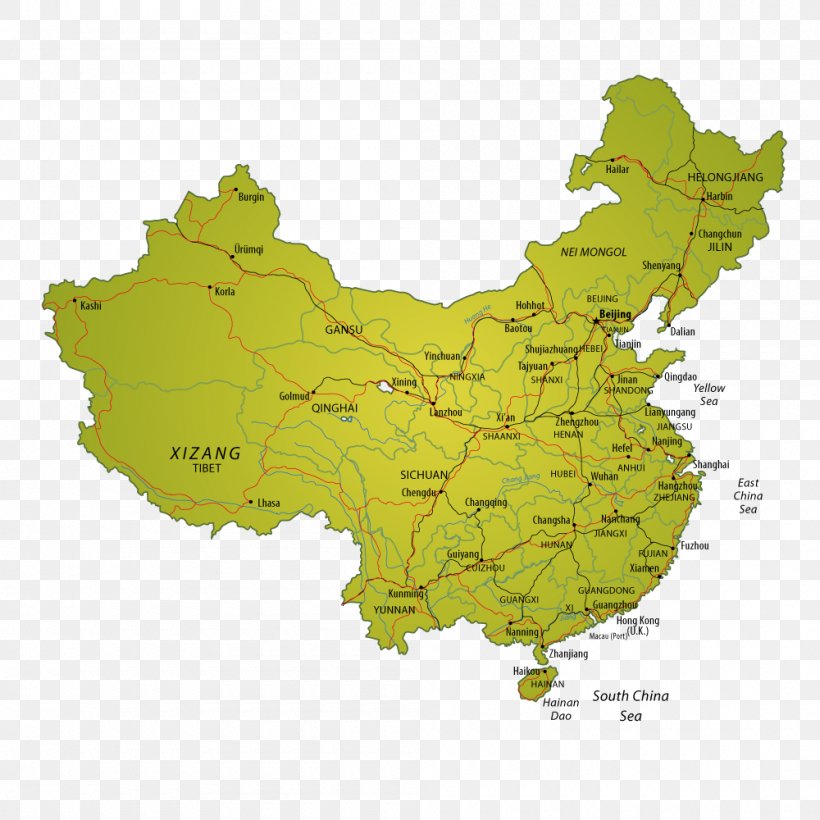 China Vector Map Blank Map, PNG, 1000x1000px, China, Blank Map, Ecoregion, Flag Of China, Map Download Free