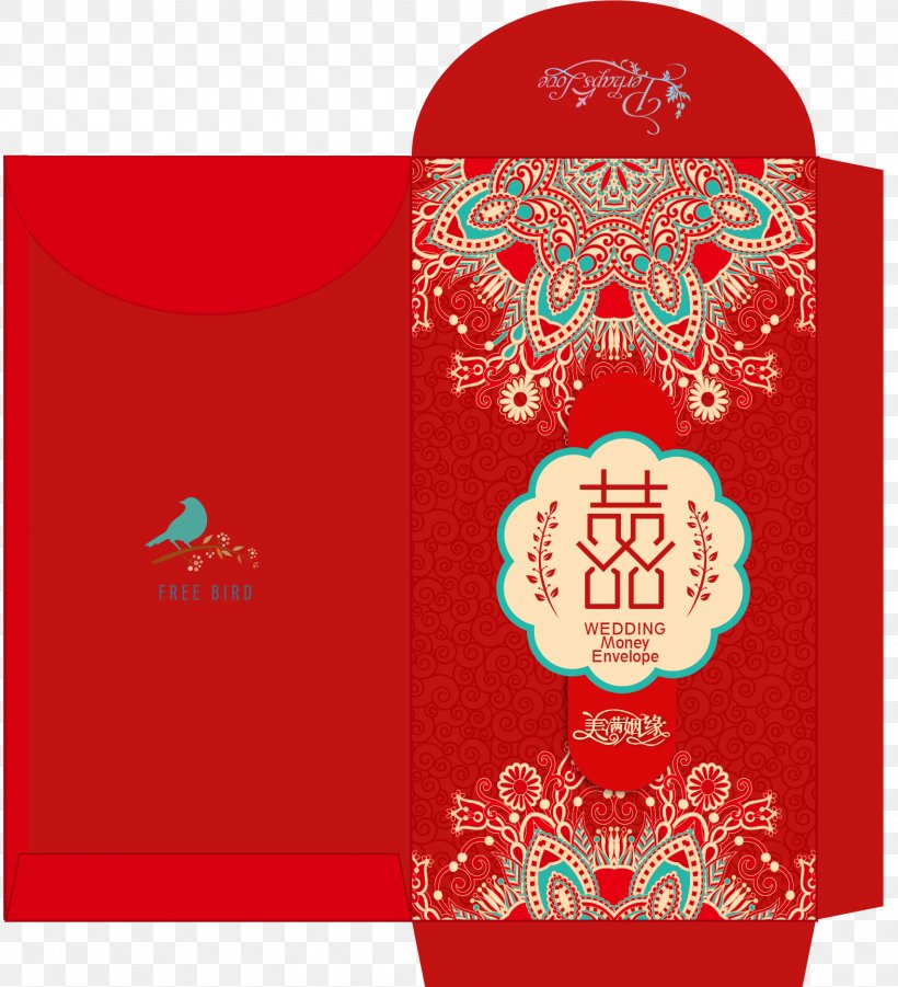 China Wedding Invitation Red Envelope Template, PNG, 1575x1731px, China
