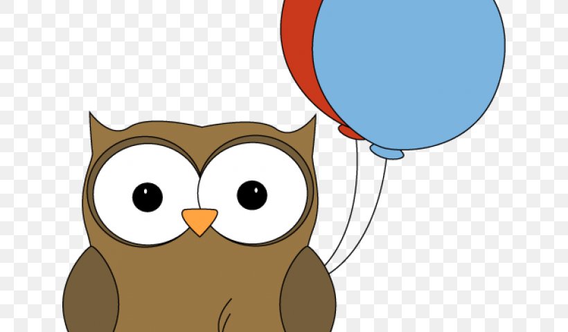 Owl Birthday Clip Art Party Image, PNG, 640x480px, Owl, Animated Cartoon, Balloon, Bird, Bird Of Prey Download Free