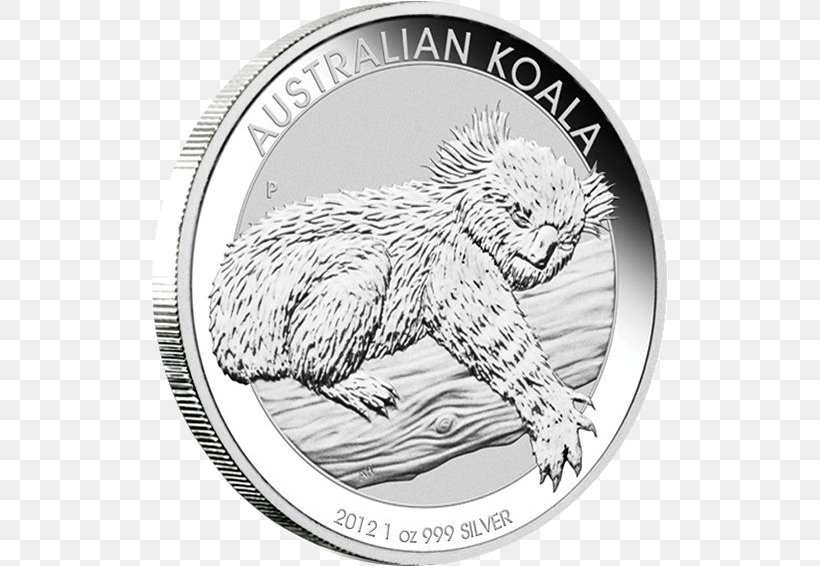 Perth Mint Koala Bullion Coin Australian Silver Kookaburra, PNG, 516x566px, Perth Mint, Australia, Australian Silver Kookaburra, Big Cats, Black And White Download Free