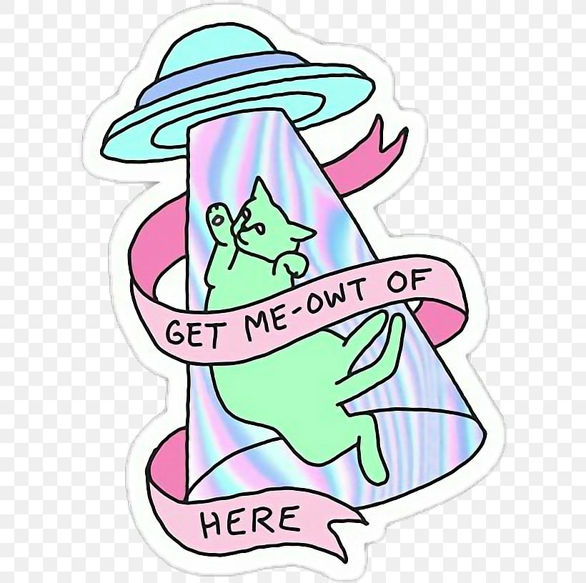 Sticker Image Extraterrestrial Life Unidentified Flying Object Grunge, PNG, 600x816px, Sticker, Area, Artwork, Cat, Decal Download Free