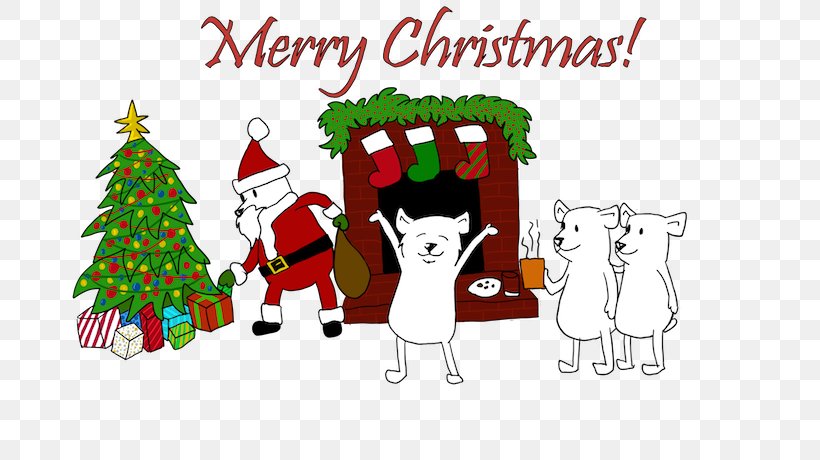 Christmas Tree Santa Claus Reindeer Christmas Ornament Illustration, PNG, 700x460px, Christmas Tree, Animated Cartoon, Art, Baptism, Cartoon Download Free