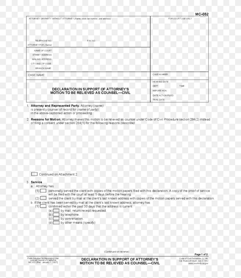 Document Counsel Form Judicial Council Of California Motion, PNG, 728x943px, Document, Area, Attorney At Law, Black And White, Butte County California Download Free