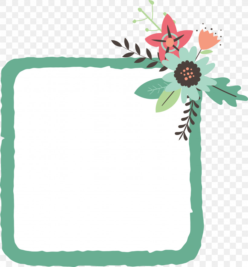 Flower Frame, PNG, 2793x3000px, Flower Frame, Branching, Floral Design, Green, Leaf Download Free