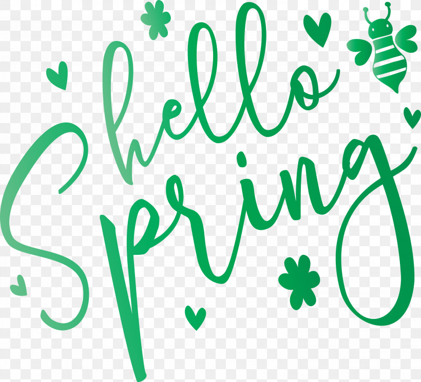 Hello Spring Spring, PNG, 2999x2728px, Hello Spring, Calligraphy, Green, Leaf, Line Download Free