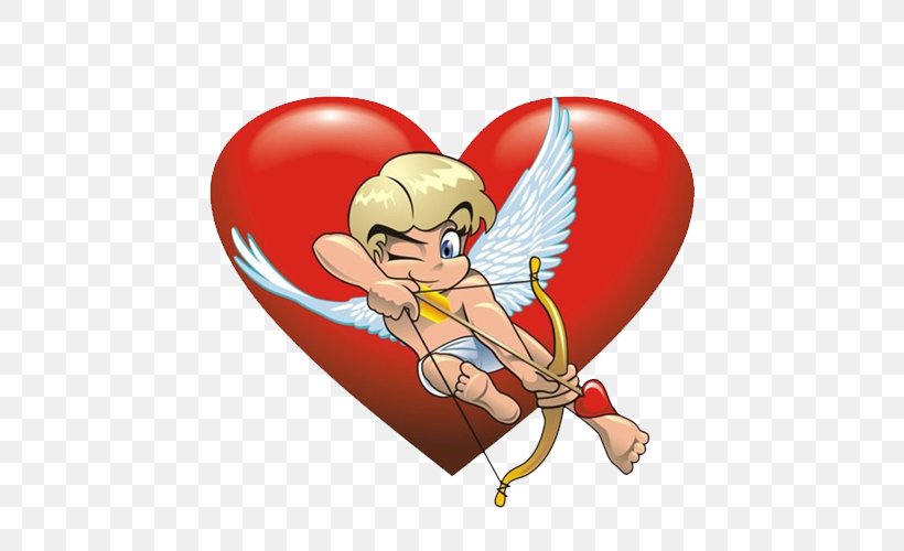 Cupid Valentines Day Cherub Clip Art, PNG, 500x500px, Watercolor, Cartoon, Flower, Frame, Heart Download Free