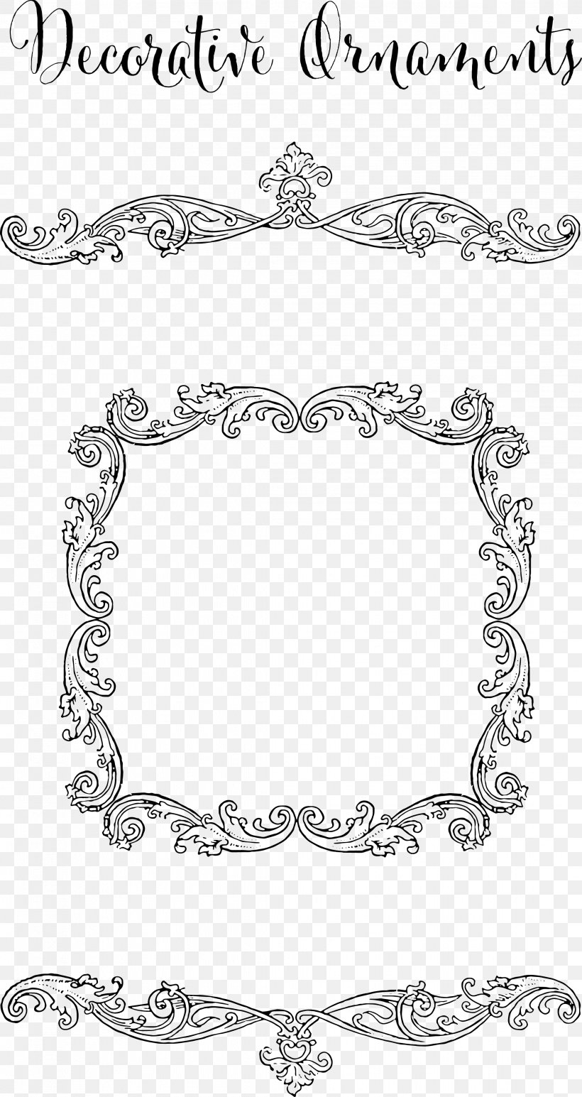 Picture Frames Ornament Decorative Arts Royalty-free, PNG, 2239x4221px, Picture Frames, Area, Black, Black And White, Border Download Free