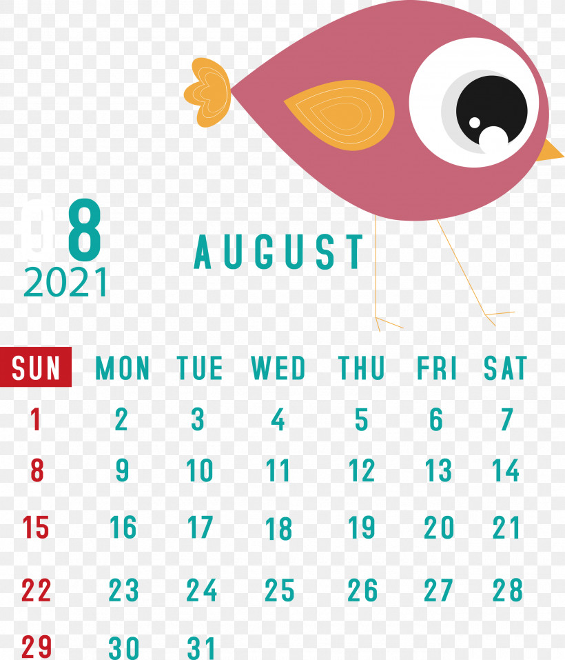 August 2021 Calendar August Calendar 2021 Calendar, PNG, 2570x3000px, 2021 Calendar, Calendar System, January, Line, Logo Download Free