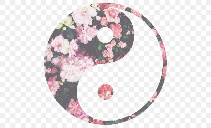 Yin And Yang Flower Symbol Desktop Wallpaper, PNG, 500x500px, Yin And Yang, Art, Drawing, Fashion, Floral Design Download Free