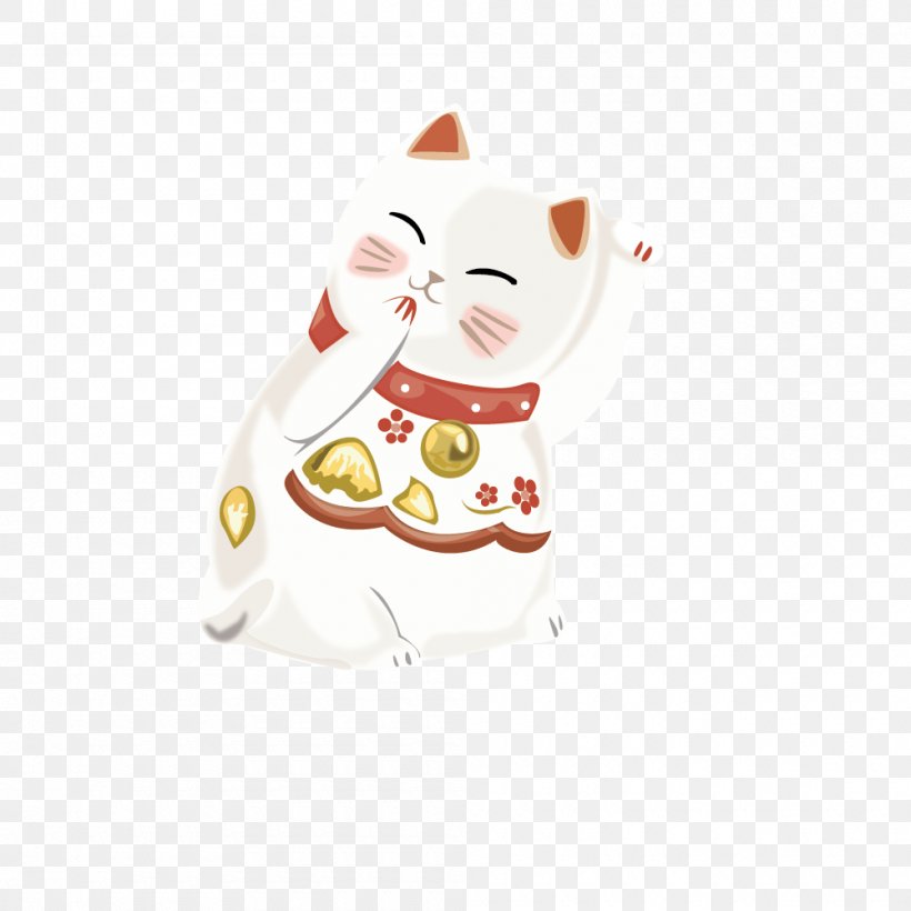 Cat Maneki-neko, PNG, 1000x1000px, Cat, Cartoon, Chinese New Year, Fictional Character, Food Download Free