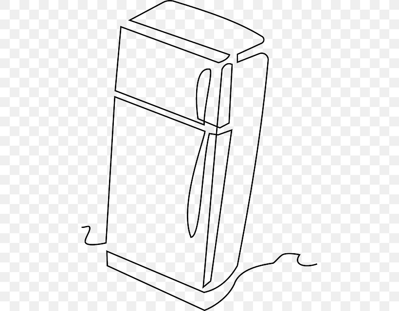 Refrigerator Line Art Clip Art, PNG, 486x640px, Refrigerator, Area, Black And White, Drawing, Freezers Download Free