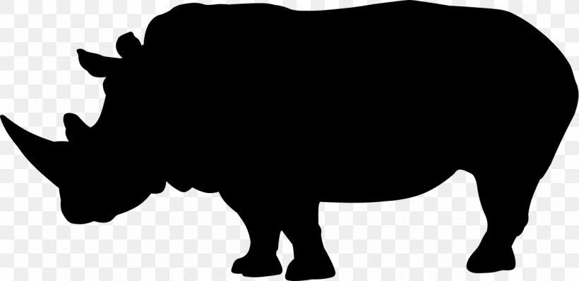 Rhinoceros Silhouette Clip Art, PNG, 1280x623px, Rhinoceros, Art, Autocad Dxf, Black And White, Cattle Like Mammal Download Free