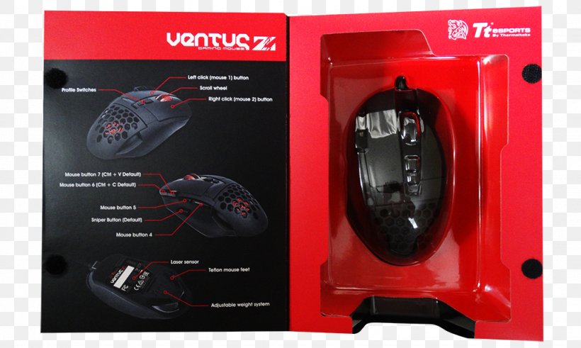 Computer Mouse Ventus Z Gaming Mouse MO-VEZ-WDLOBK-01 Thermaltake Input Devices, PNG, 1024x614px, Computer Mouse, Brand, Button, Computer, Computer Accessory Download Free